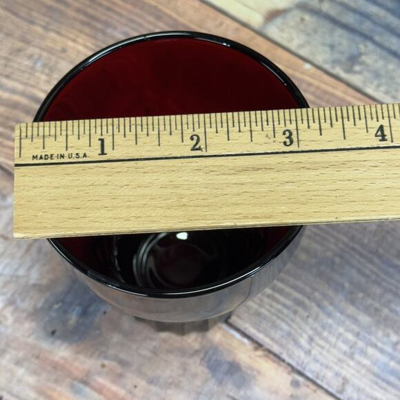 Vintage Anchor Hocking Royal Ruby Red Windsor Glass Tumblers Set of 6 Art‎ Deco - Picture 4 of 5